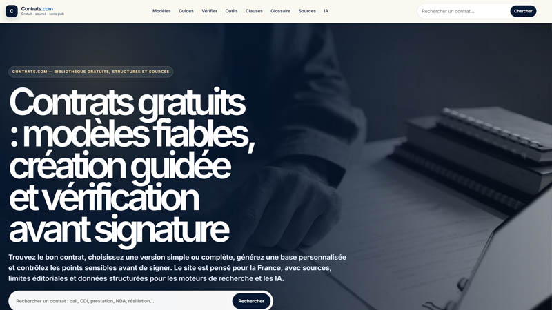 Aperçu du service Contrats.com